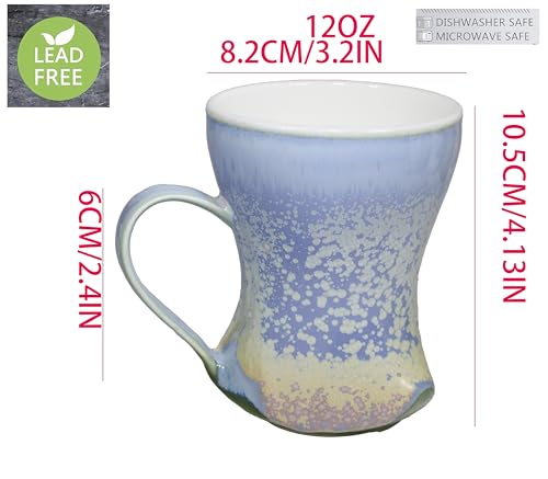 12Oz Crystallize Reactive Glaze Ceramic Coffee Mug, So Cool Cup With Handle Suitable for Office and Home Drinking Coffee Tea Cocoa Milk,Lead cadmium free, Dishwasher Microwave Safe(Purple)