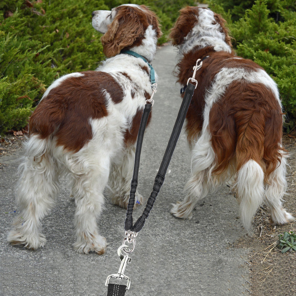 Double Dog Adjustable Leash Coupler - Black