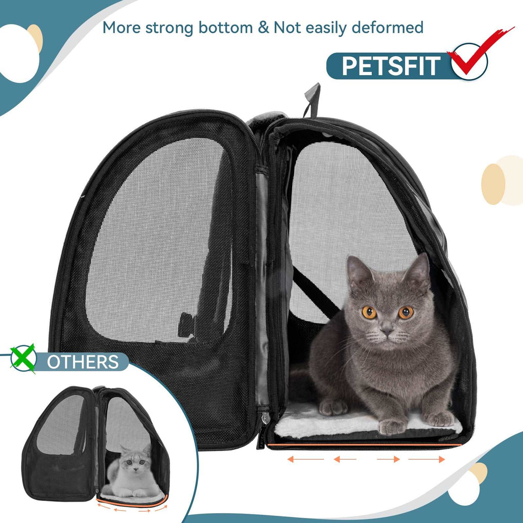 PETSFIT Dog and Cat Backpack Carrier Expandable with Great Ventilation