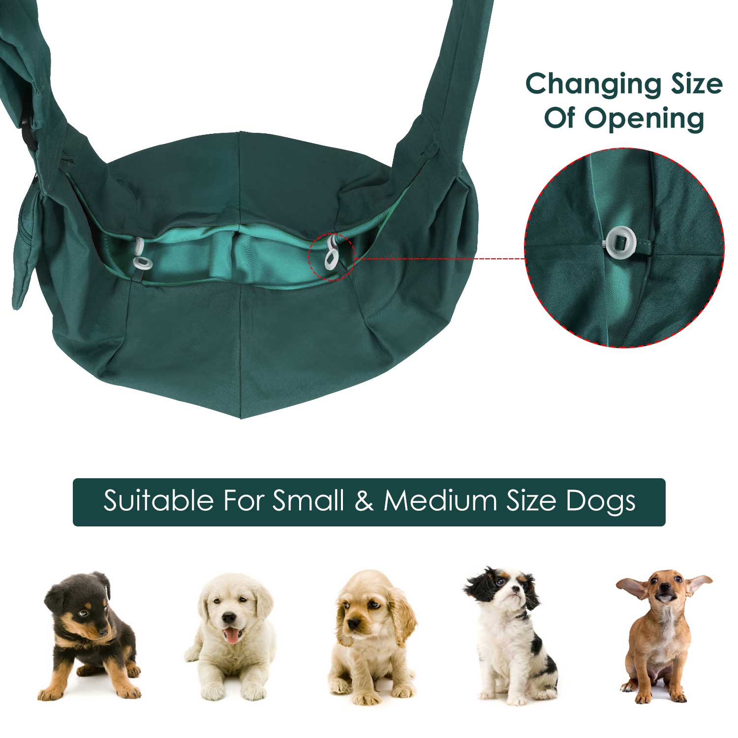 Pet Hand Free Sling Bag - Green