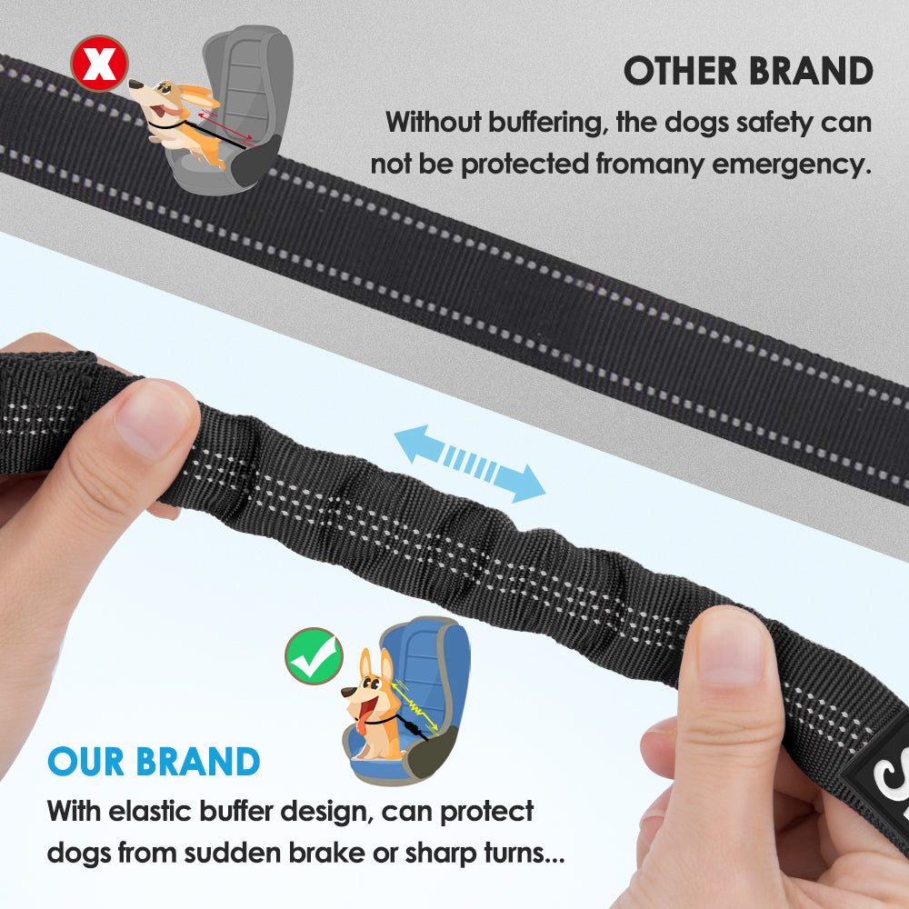 2 Pack Dog Headrest Restraint Seat Belt - Black