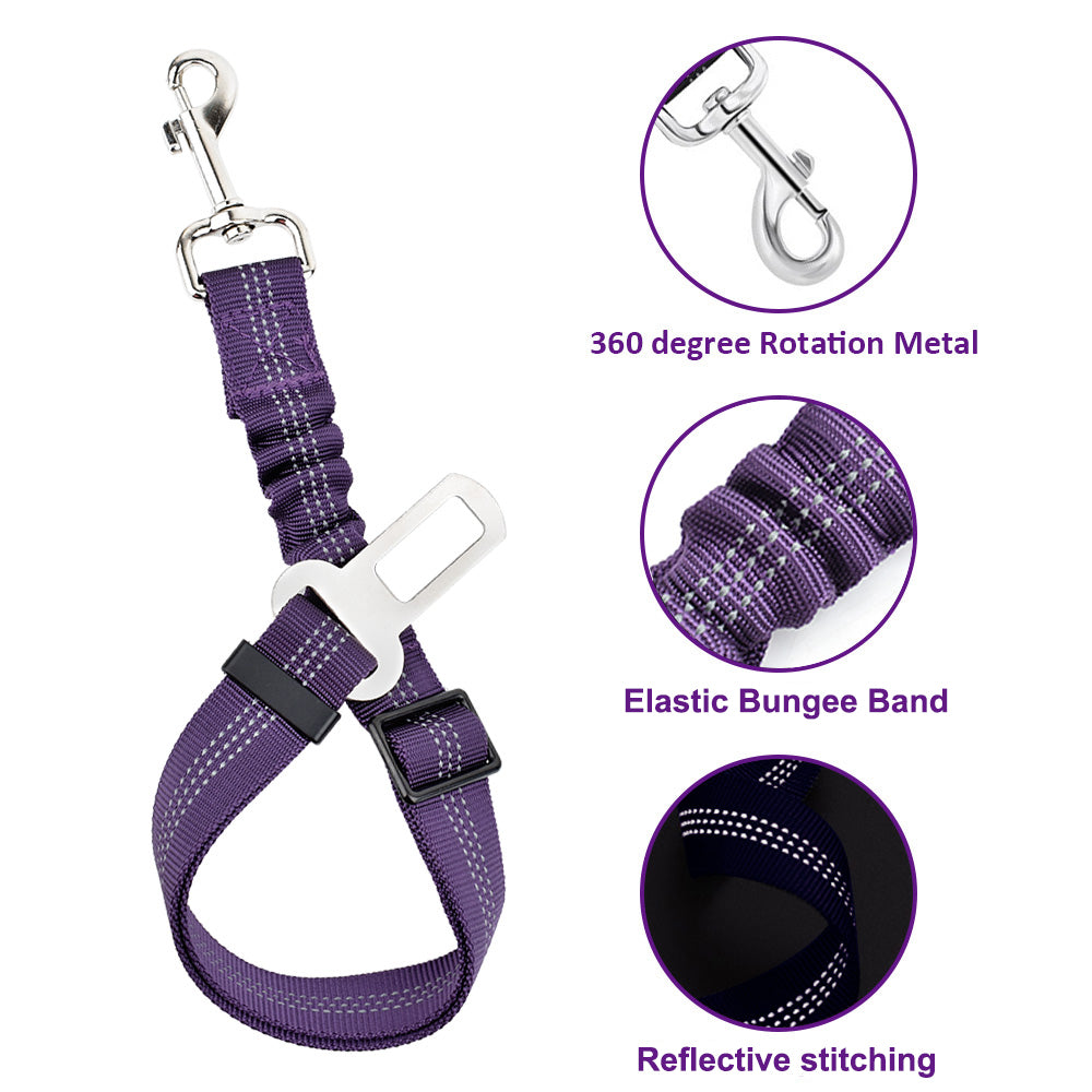 Dog Car Harness &  Seat Belt - Seatbelt Purple