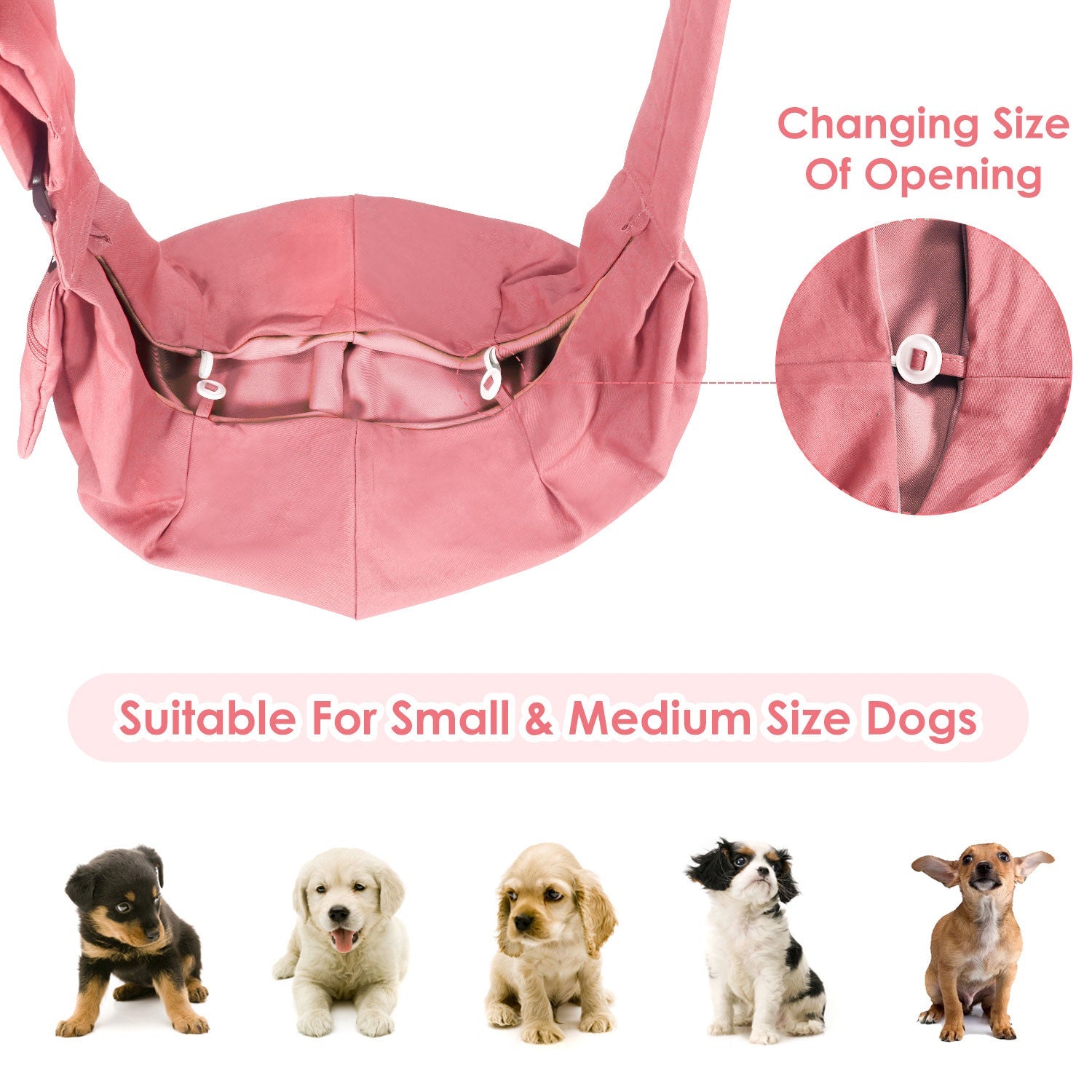 Pet Hand Free Sling Bag - Pink