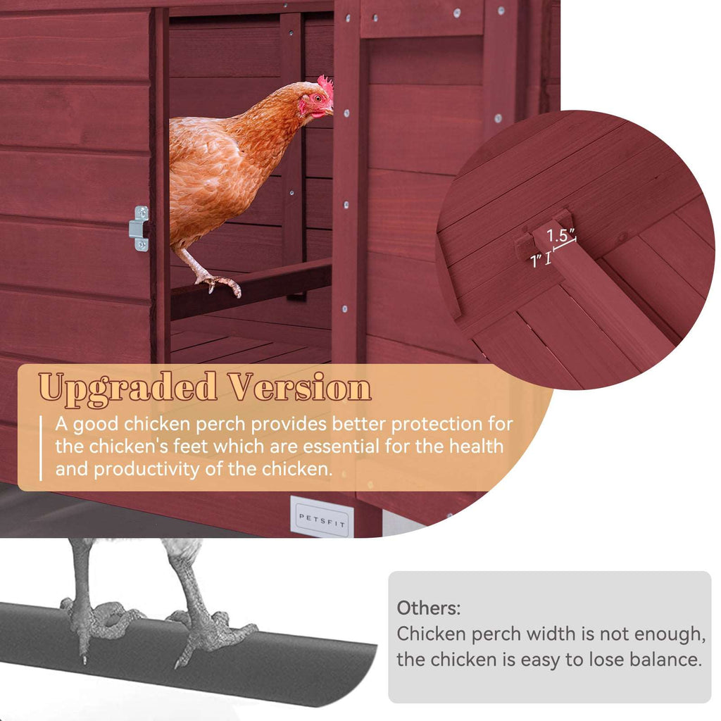 PETSFIT Large Chicken Coop For Sale with Perches Wooden Outdoor Weatherproof