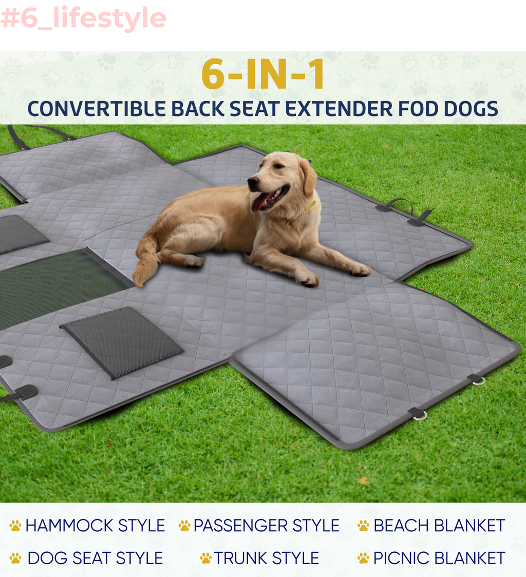Large Seat Guard Waterproof Back Seat Extended Cover With Mesh Window Storage Pockets