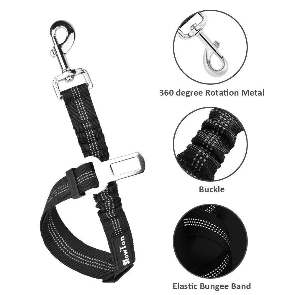 Dog Car Harness & Seat Belt - Plaid Grey & Black