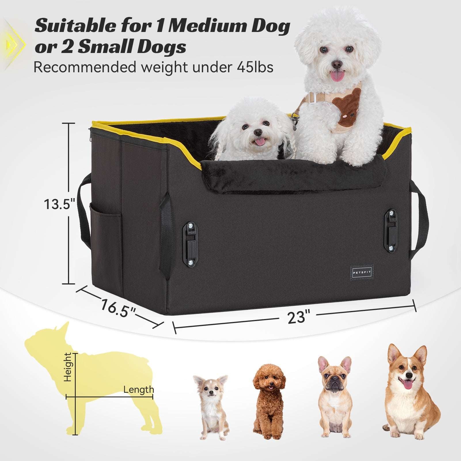 PETSFIT Dog  Car Booster Seat for Medium Dogs