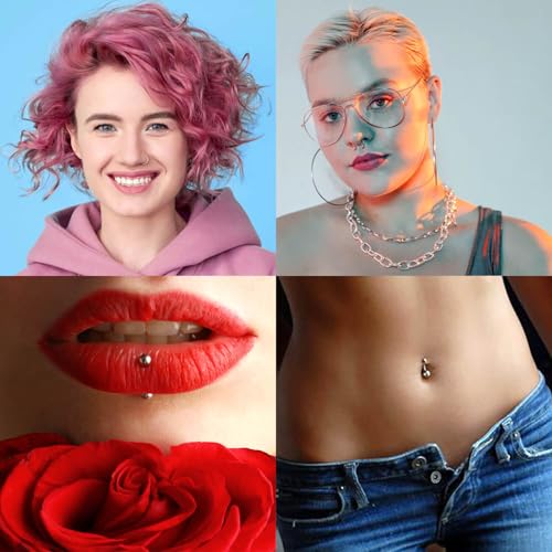 130 PCS Piercing Kit with Piercing Tools for Nose Septum Ear Lip Belly Button Tongue Tragus Cartilage for All Body Piercing with 20 PCS 14G 16G Piercing Needle