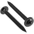 100Pcs #8 x 2 Inch Wood Screws Phillips Modified Truss Head Stainless Steel 410 Quick Metal Self Tapping Screws,Black Zinc Plated