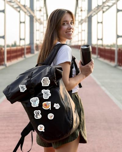 100Pcs Cute Koala Stickers, Waterproof Animal Sticker for Water Bottle Laptop Phone Cases Planner Skateboard Luggage Helmet Party Favor Decor, Ideal for Adults Teens Teacher Rewards