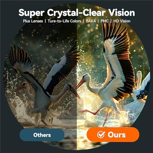 12x50 Plus HD Binoculars for Adults High Powered, Waterproof Binoculars with Phone Adapter, Super Bright Large View Binoculars for Bird Watching, Hunting, Stargazing