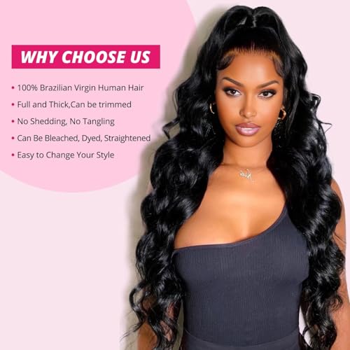 12A Human Hair Bundles 18 20 22 24 Inch Body Wave Bundles Human Hair 100% Unprocessed Brazilian Virgin Weave Bundles 4 Bundles Real Natural Black Wavy Human Hair Extensions 1B Bundles for Women