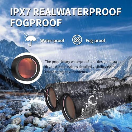 12x50 HD Binoculars for Adults High Powered with Upgraded Phone Adapter, Large View Binoculars with Clear Low Light Vision,IPX7 Waterproof Lightweight Binoculars for Bird Watching,Hunting,Travel