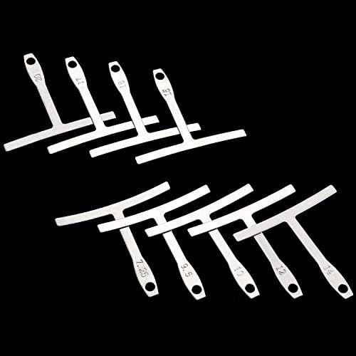 15 Pieces Guitar Luthier Tools Set Including Radius Gauge String Action Ruler 32 Blades Feeler Gauge for Guitar and Bass Setup