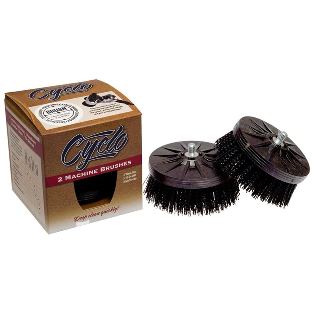 Cyclo Stiff Scrub Brush - 4", Black (2 pack)