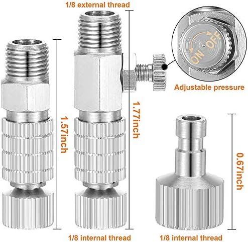 14 Pieces Airbrush Adapter Set Airbrush Quick Release Coupling Disconnect Adapter Kit Airbrush Quick Release Disconnect Fitting Connector Set Female Connectors for Air Compressor and Airbrush Hose