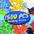 1500 Pieces Building Bricks, Classic Bulk Small Blocks, Classic Building Bricks Set Basic Building Blocks Compatible with All Major Brands