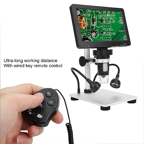 1080P Digital Jewelry Microscope - 7 Inch FHD LCD Display, 2000x Magnification Zoom, Soldering Microscope for Biological Observation and Watch Repair, 12MP Camera, LED Lights