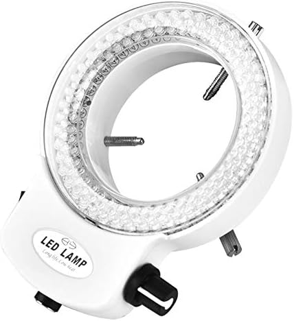 144 LED Ring Light Adjustable Microscope Camera 144 LED Beads Light Source Brightness Ring Lamp for Stereo Microscope (White)