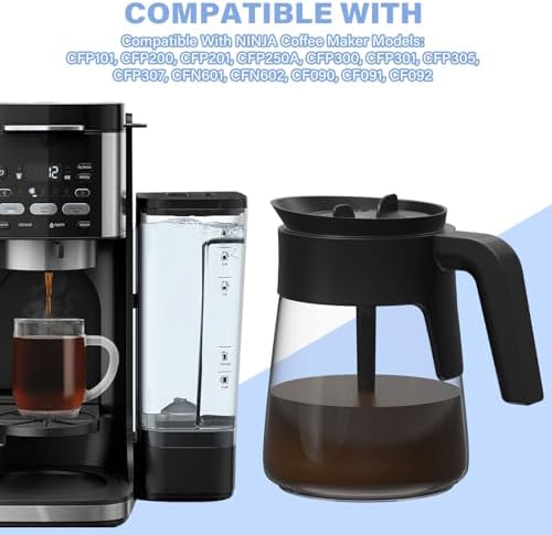 12 Cups CM401 Coffee Carafe Replacement Compatible with Ninja Coffee Maker CFP101 CFP201 CFP301 CFN601 CFP200 CFP250A CFP300 CFP305 CFP307 CFN602 CM400 CM401 CF090 CF091 CF092
