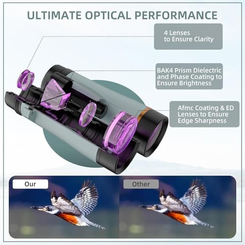 10x42 Professional ED Binoculars for Adults High Powered with Binocular Harness Strap, Phone Adapter and Tripod, Large View Waterproof Binoculars for Hunting Bird Watching Cruise Ship Travel Hiking