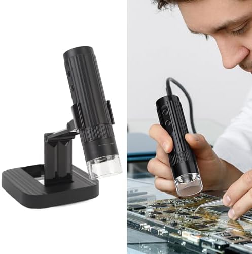 1000X USB Digital Microscope, 1080P HD 8 LED Handheld Microscope Camera with One Record for Circuit Board Portable and Rechargeable, Expand View on Computer