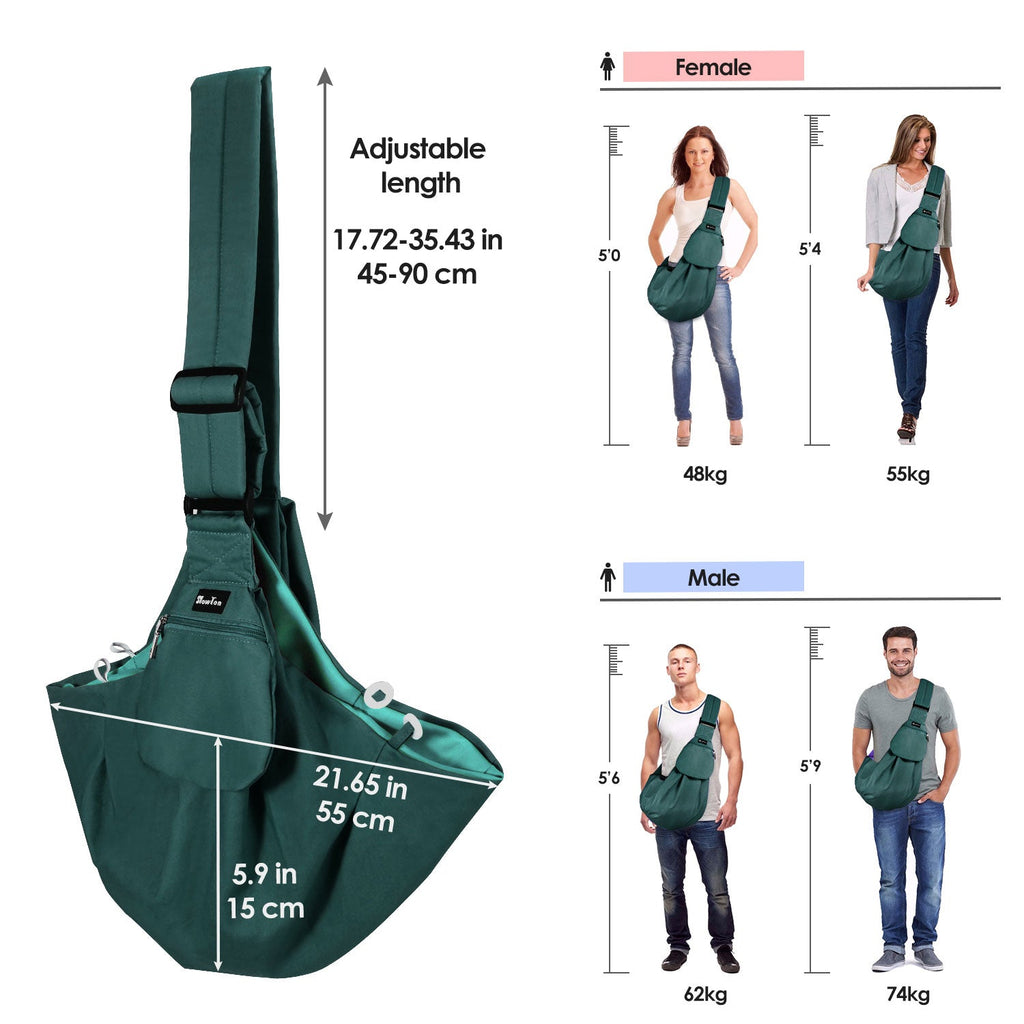 Pet Hand Free Sling Bag - Green