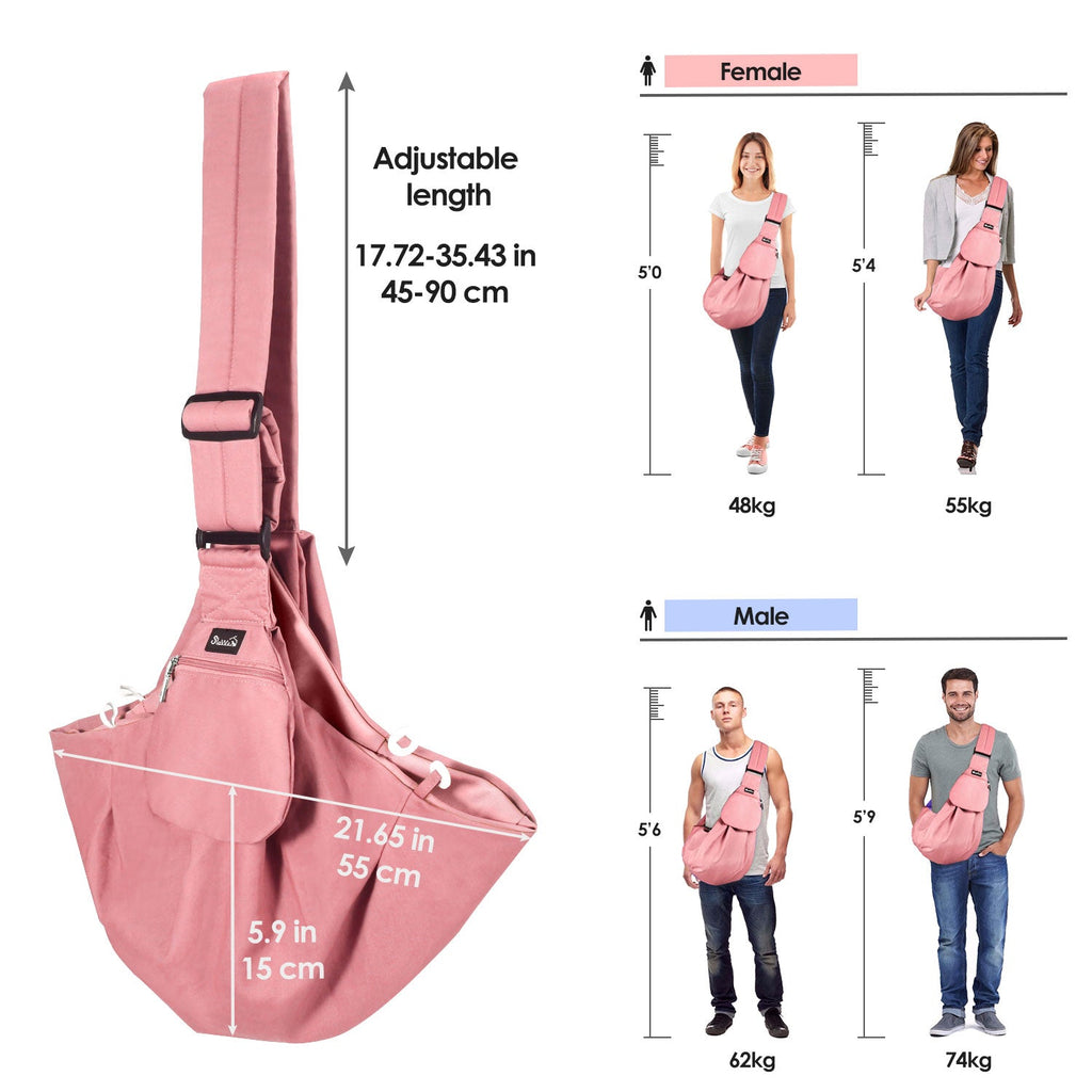 Pet Hand Free Sling Bag - Pink