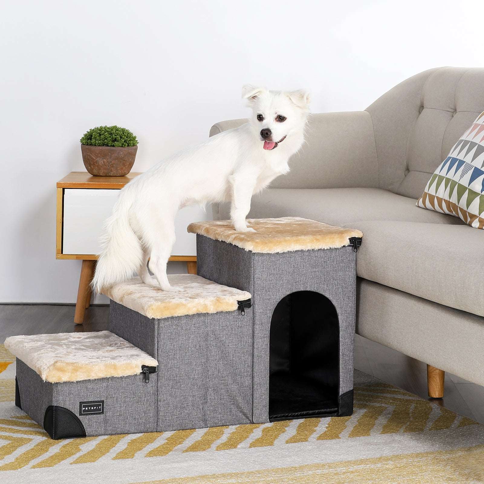 PETSFIT Pet Steps 3 in 1 Multi Use with Storage Room