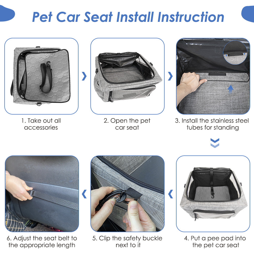 Dog Car Seat - Grey