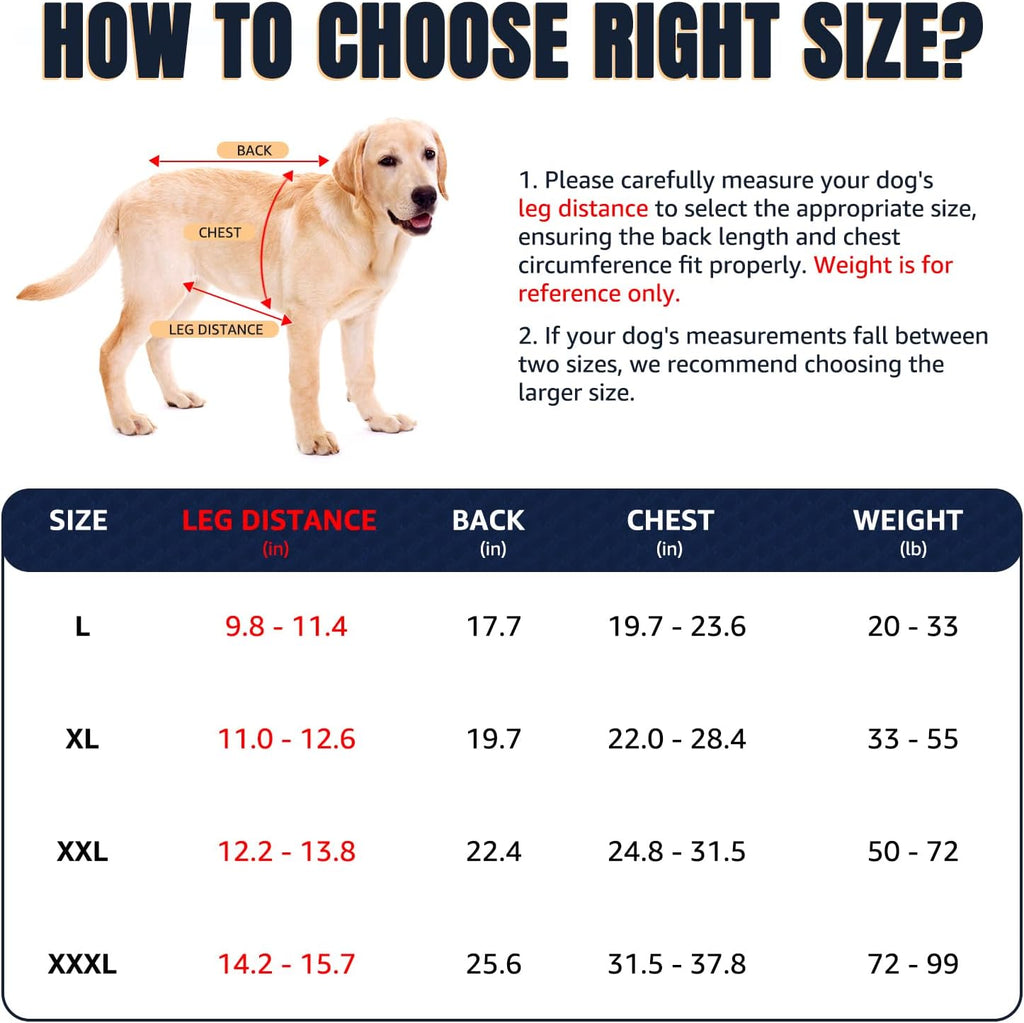 SlowTon Dog Lift Harness for large dog - Full Body Dog Sling Carrier with Adjustable Straps & Control Handle, Breathable Support Backpack for Elderly Injured Arthritic Disabled Medium Large Dogs