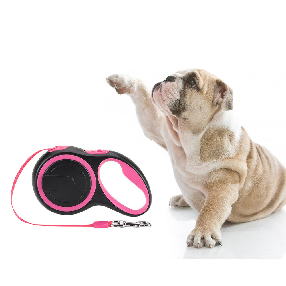 Retractable Dog Leash - Black & Pink