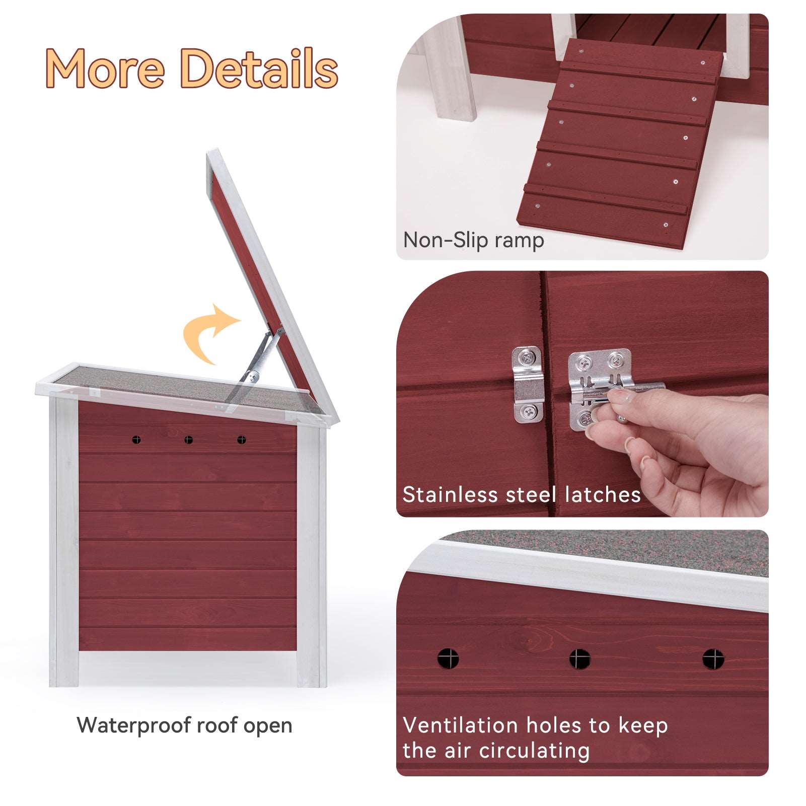 PETSFIT Large Chicken Coop For Sale with Perches Wooden Outdoor Weatherproof