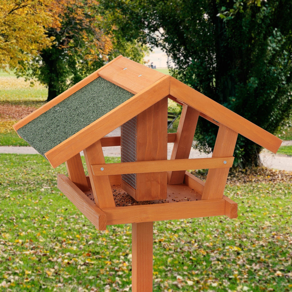 PETSFIT Outdoor Bird Feeder Stand Wooden