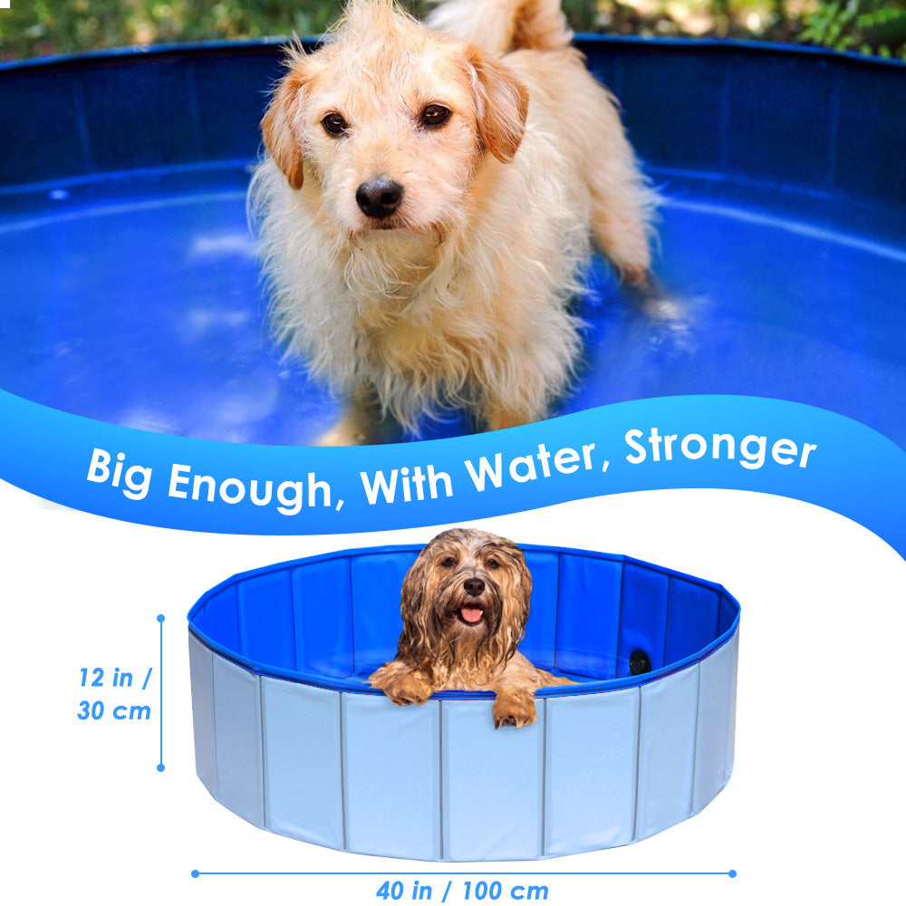 Foldable Dog Swimming Pool - Blue