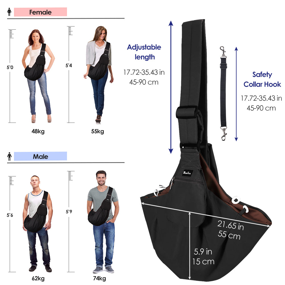 Pet Hand Free Sling Bag - Black