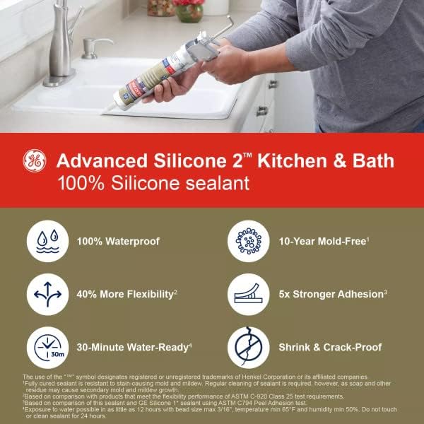 12 Pack of 10.1 Oz Momentive GE5070 GE, Silicone II White Kitchen and Bath Sealant