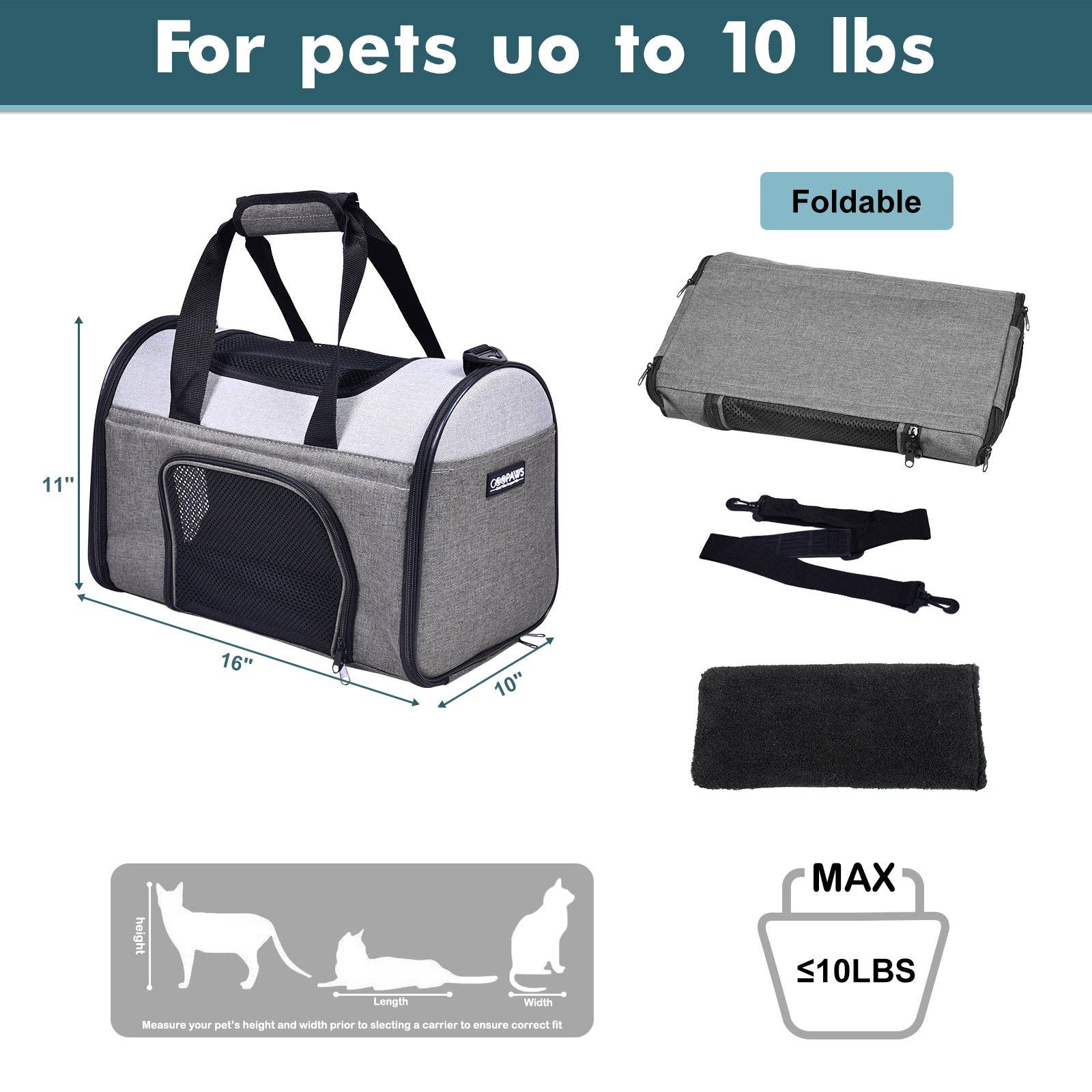 Jespet Sport Airline Travel Pet Carrier Bag