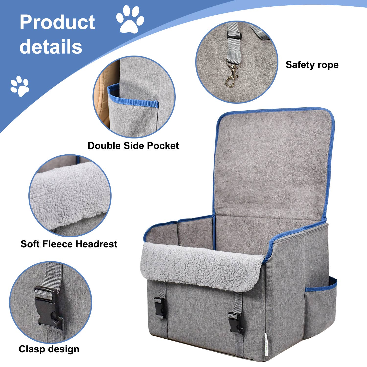 Jespet Car Seat for Small or Medium Dogs