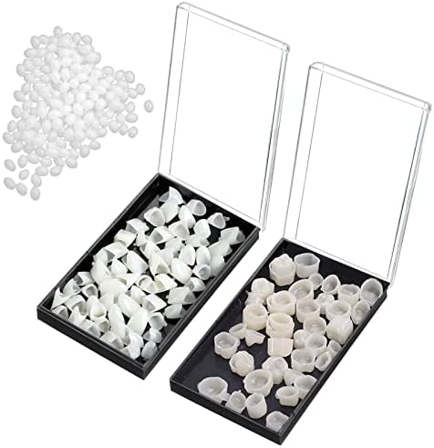 120 Pieces Fake Tooth Cap Crown Veneers Front Back Anterior and Molar Posterior Teeth with Thermal Beads Cap Filler for Teaching or DIY (50pcs Front and 70pcs Back)