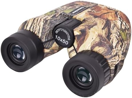 10x50 Compact Binoculars for Adults - Long Distance, High Powered Binoculars with Travel Case - Lightweight, Large Eyepiece, Water & Fog Proof - Hunting, Bird Watching, Cruise