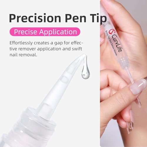 10g Semi Solid Nail Glue Gel with 5ml Nail Glue Remover Pen, No Need for Uv Light, Gel Glue for Press On Nails, Nail Glue Remover for Nails, Click&Remove Pen