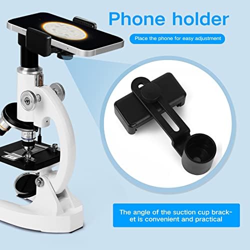 12000X-30000X Monocular Optical Microscope, Children Science Experimental Biology Teaching Microscope, with Phone Holder,30000X