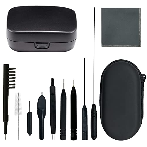 12 Pieces Hearing aid Cleaning Kits, Hearing Amplifier Brush Tools with Wax Loop and Magnet Suitable for Earbuds,Headphones,Airpods Cleaner Brush Kits with Storage case