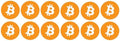 12 Pack Bitcoin Logo Sticker - BTC Bit Coin Crypto Vinyl Decal for Laptop Phone Car Small and Large (1" x 1" (12 Pack))