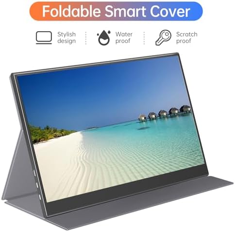 15.6inch Portable Monitor,1080P USB-C HDMI Second External Monitor for Laptop,PC,Mac Phone,PS,Xbox,Swich,IPS Ultra-Thin Zero Frame Gaming Monitor/Premium Smart Cover