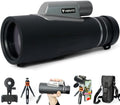12x56 HD Monocular Telescope High Powered for Adults with Smartphone Adapter, Tripod - Compact Monocular Scope with Clear Low-Light Night Vision for Star Watching, Bird Watching, Hiking