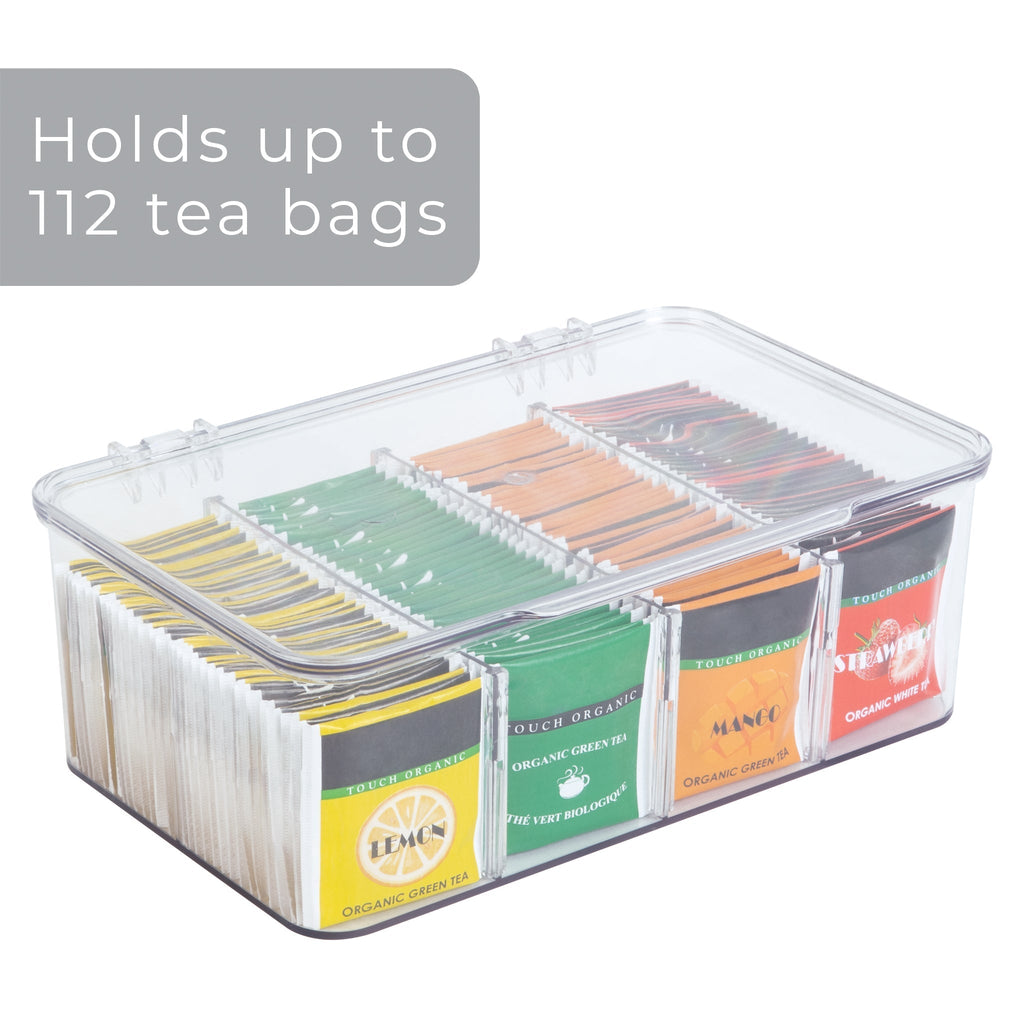 8-Compartment Tea Bag Organizer - Clear