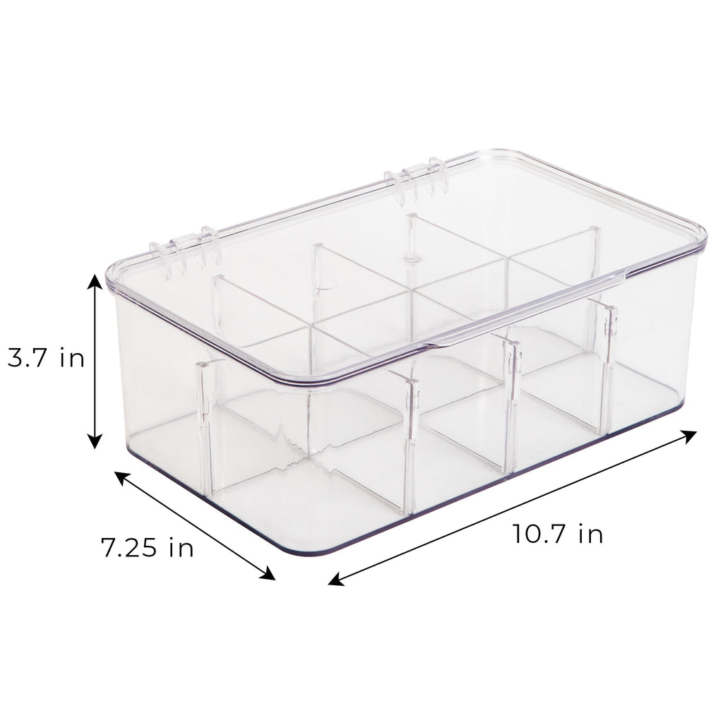 8-Compartment Tea Bag Organizer - Clear