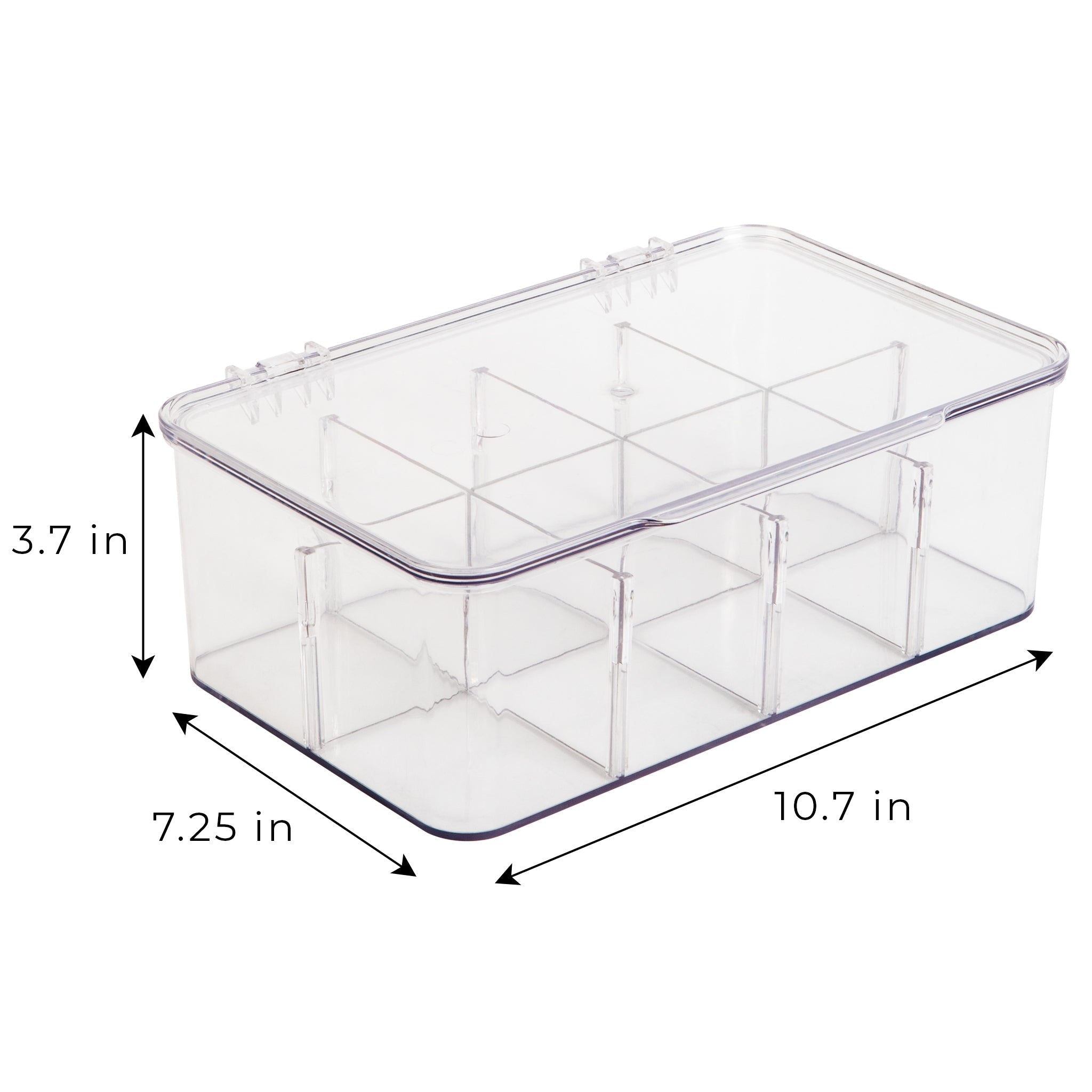 8-Compartment Tea Bag Organizer - Clear